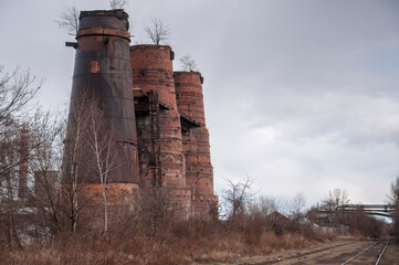 Old abandoned pottery and brick factory in Kladno, Czech Republic