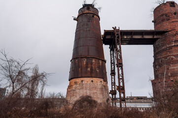 Old abandoned pottery and brick factory in Kladno, Czech Republic