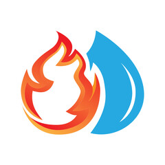fire and water, vector