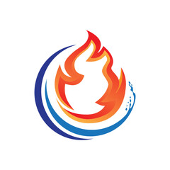 fire and water, vector