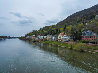 River side houses in Heidelberg Germany