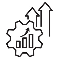 Process management icon, optimization operation, fix strategy industry icon