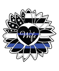 sunflower thin blue line PNG, thin blue line PNG, police PNG, back the blue PNG, police officer PNG, american sunflower thin blue line PNG

