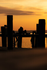 Sonnenuntergang am Neusiedlersee, Österreich