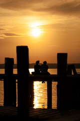 Obraz premium Sonnenuntergang am Neusiedlersee, Österreich