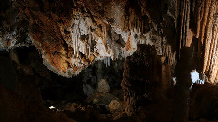 the caves of Borgio Verezzi with its stalactites and its stalagmites rock caves dug by water over the millennia. In western Liguria