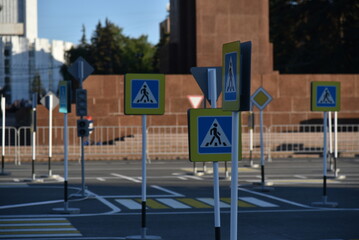 Children's road with road signs and markings