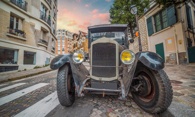 vintage car on the streets of Paris