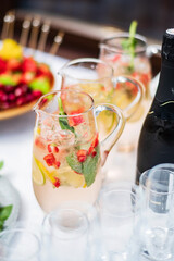 summer lemonade on the catering table