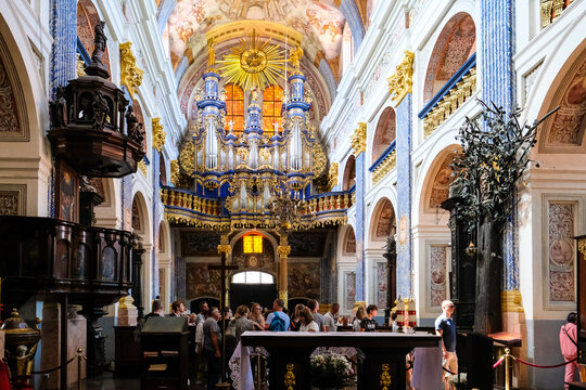 Swieta Lipka, Poland - June 12, 2022: Most Holy Virgin Mary, Queen of Poland, Holy Linden sanctuary in Swieta Lipka village