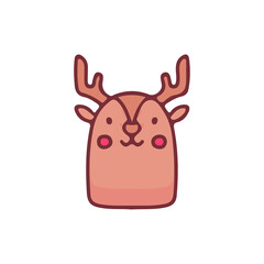 Antler head, illustration for t-shirt, street wear, sticker, or apparel merchandise. With doodle, retro, and cartoon style.