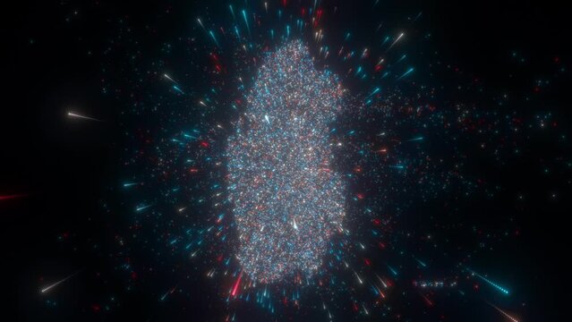 Abstract map of Qatar. High quality 4k footage