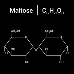 chemical structure of Maltose (C12H22O11)