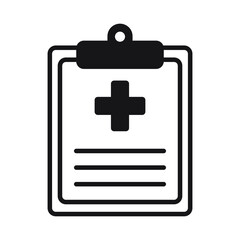 Medical record icon, medical report icon, clipboard with cross vector isolated