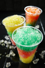 Wide angle photography of summer drink called slush