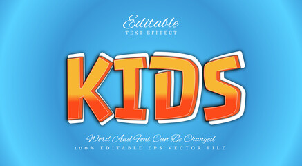 kids text effect 3d design template
