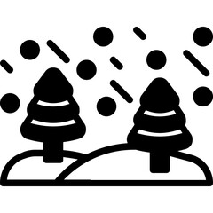 snow tree glyph icon