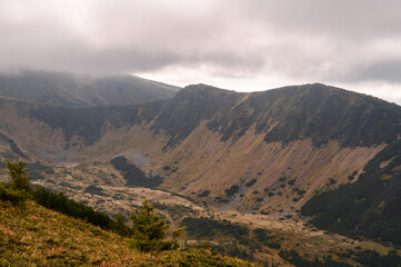Landscapes of the Carpathians near Lake Nesamovite, Ukrainian Carpathians in autumn.