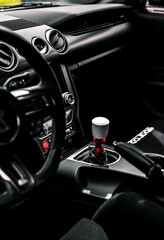 Manual shift knob in a sports car