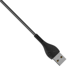 USB connector with cable, on a white background, top view
