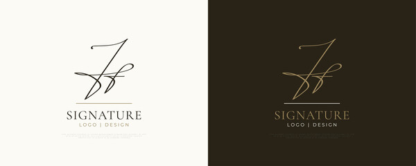 JF Initial Signature Logo Design with Elegant and Minimalist Handwriting Style. Initial J and F Logo Design for Wedding, Fashion, Jewelry, Boutique and Business Brand Identity