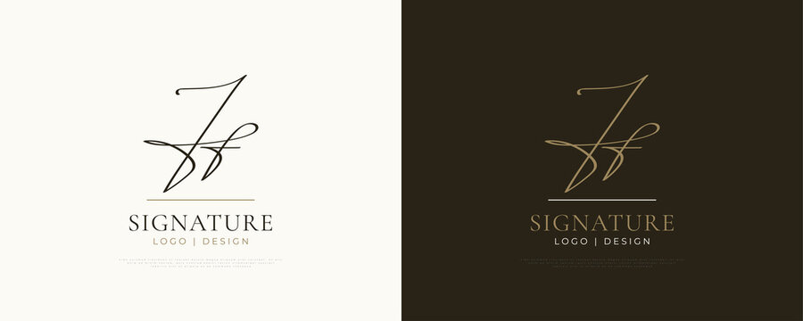 JF Initial Signature Logo Design with Elegant and Minimalist Handwriting Style. Initial J and F Logo Design for Wedding, Fashion, Jewelry, Boutique and Business Brand Identity
