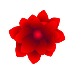 Red flower vector icon. Rose vector icon. Flower shop logo concept icon. Vector illustration.