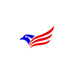 vector illustration of a bird's head and wings for an icon, symbol or logo