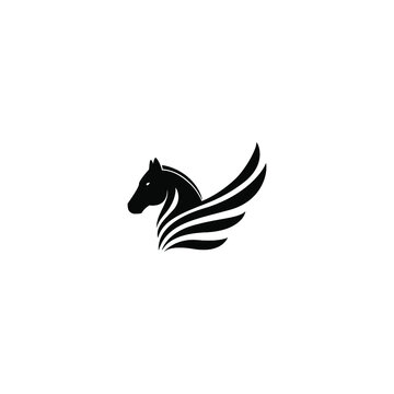 Pegasus horse vector illustration for icon, symbol or logo