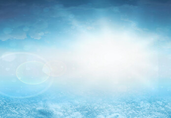 Blue sky and shining sun. Sky clouds. blue sky landscape. Sky after the rain. Hope concept. End of the storm.