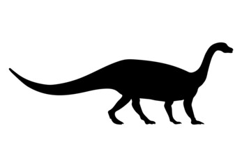 The silhouette of a dinosaur. Vector illustration isolated on a white background. Dinosaurs of the Jurassic period.