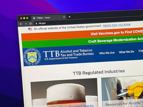 Washington, D.C. - June 13, 2022: Website of the United States Alcohol and Tobacco Tax and Trade Bureau, Tax and Trade Bureau (TTB).