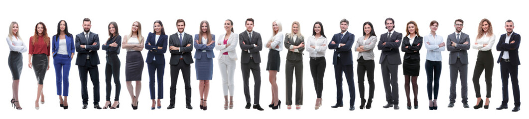 group of young entrepreneurs standing in a row