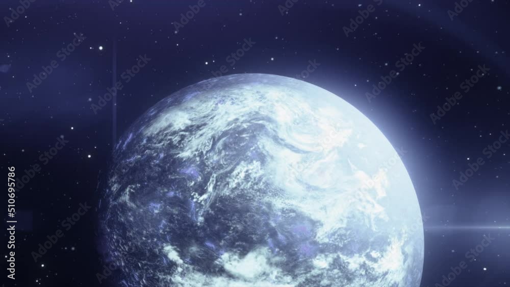 Poster 3d model of rotating planet. motion. naturalistic animation of rapidly rotating planet in space. rot