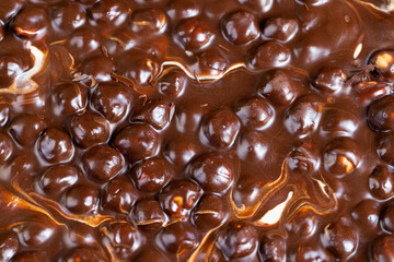 homemade chocolate with lots of hazelnuts