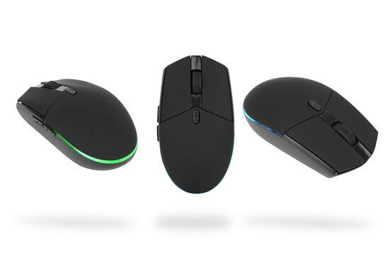 Computer Wireless Mouse Set Idolated On White Background