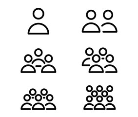 People icon set vector illustration, from one to crowd of people modern icons