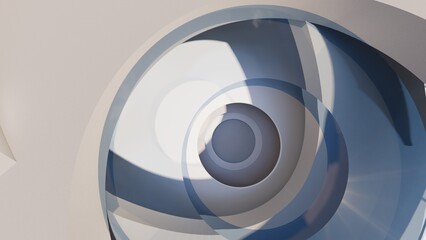 Fototapeta premium Architecture background spiral concrete floor 3d render