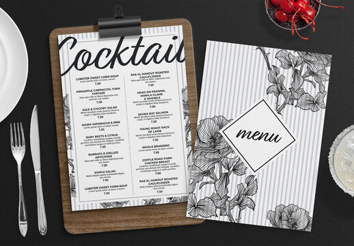 Cocktail Bar Menu Layout