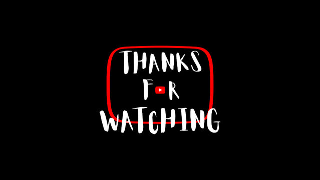 Thanks for watching. YouTube end screen design with white background for bloggers. Illustration vector design. Easy to editable design. YouTube banner.