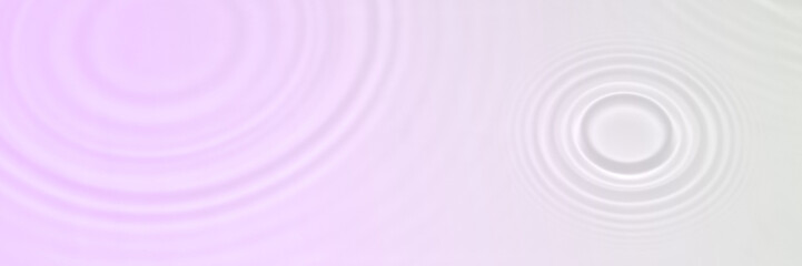 Serum or water texture close up. Light purple and white gradient water background. Transparent beauty skincare sample. Cosmetic clear liquid smudge. Long banner with copy space.