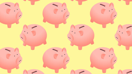 Flat pink piggy box. Piggy bank or money box