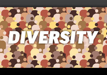 Diversity Banner Header Flyer with Multicultural Multiethnic  People Icons