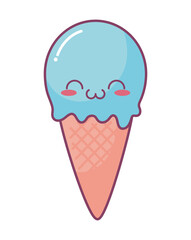 kawaii blue ice cream