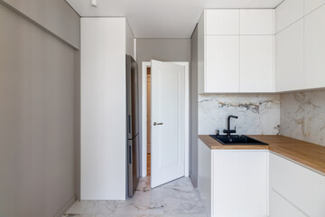 Wood doors open closed in the interior