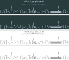 Halifax UK Single Line Skyline Profile Banner