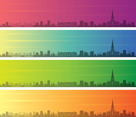 Salford Multiple Color Gradient Skyline Banner