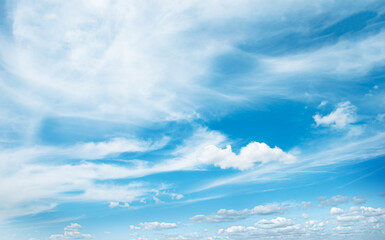 Naklejka na ściany i meble light white clouds in the blue sky