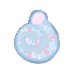 Vector Blue sea shell painted in watercolor. Summer illustration of the underwater world.