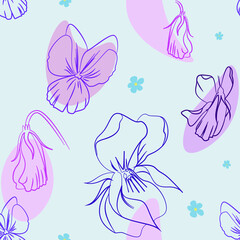 Plakat Seamless flower elements vector pattern